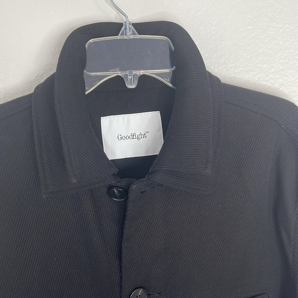 Goodfight Men's Black Textured Cotton Button Up Pockets Jacket Size Large - Picture 2 of 7